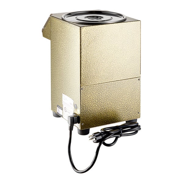 A gold Narvon Bubble Tea fructose dispenser machine with a black cord.