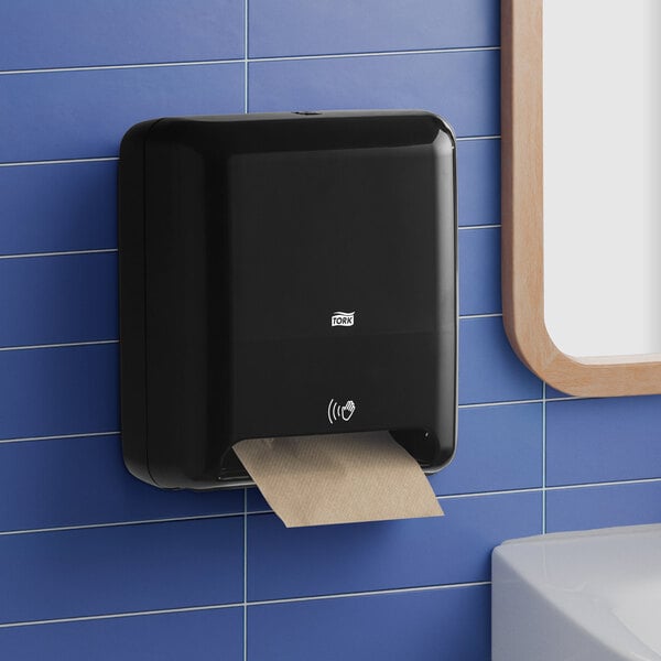 Tork Matic® 5511284 Black Wall-Mount Automatic Hand Towel Roll Dispenser