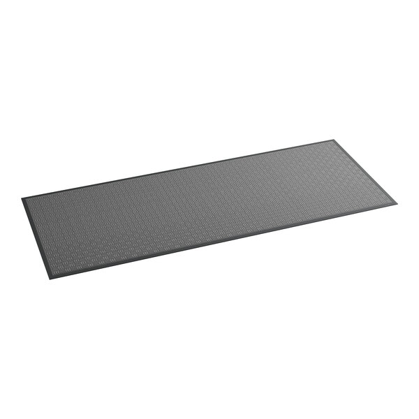 A grey rectangular mat with a black border.