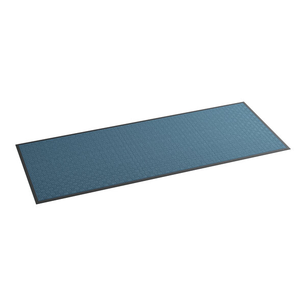 A blue rectangular mat with black border.