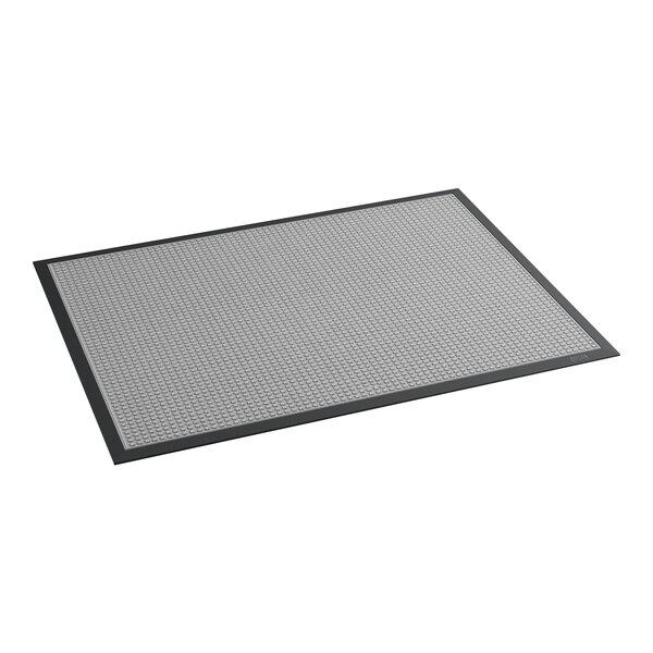A grey rectangular Lavex indoor entrance mat with black trim.