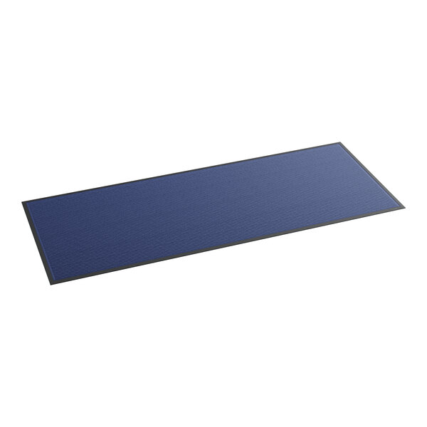 A blue rectangular mat with a black border.