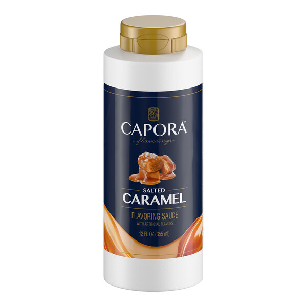 Capora Salted Caramel Flavoring Sauce 12 fl. oz. - 12/Case