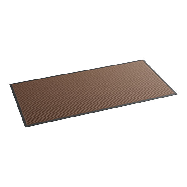 A rectangular brown Lavex indoor entrance mat with black trim.