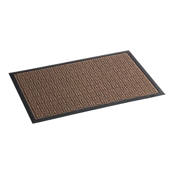 A brown and black rectangular Lavex entrance mat.