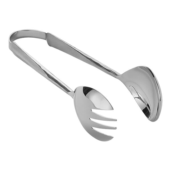 American Metalcraft Amano Collection stainless steel tongs with a fork and spoon handle.