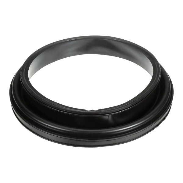 A black rubber circle with a white background.