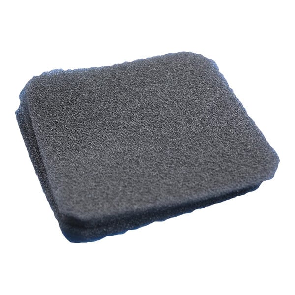 A gray sponge filter with black sponge material on a white background.