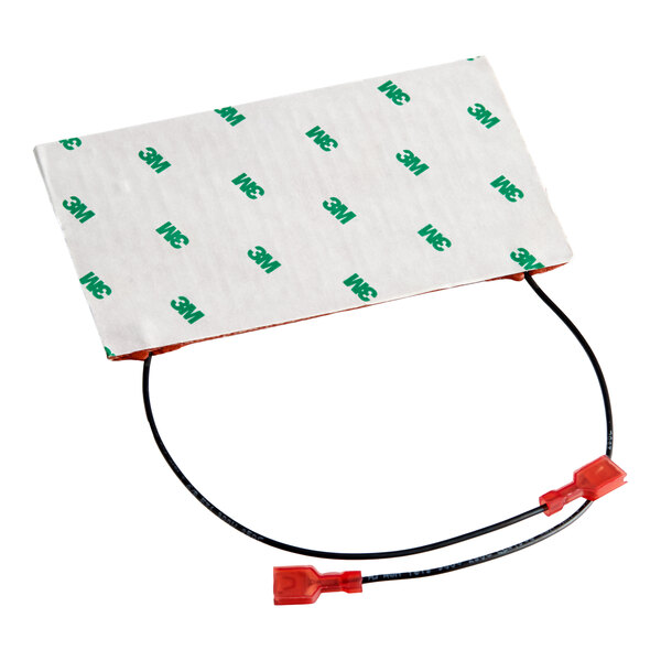 A rectangular Bunn 57915.0000 silicone heater pad with attached wires and connectors.