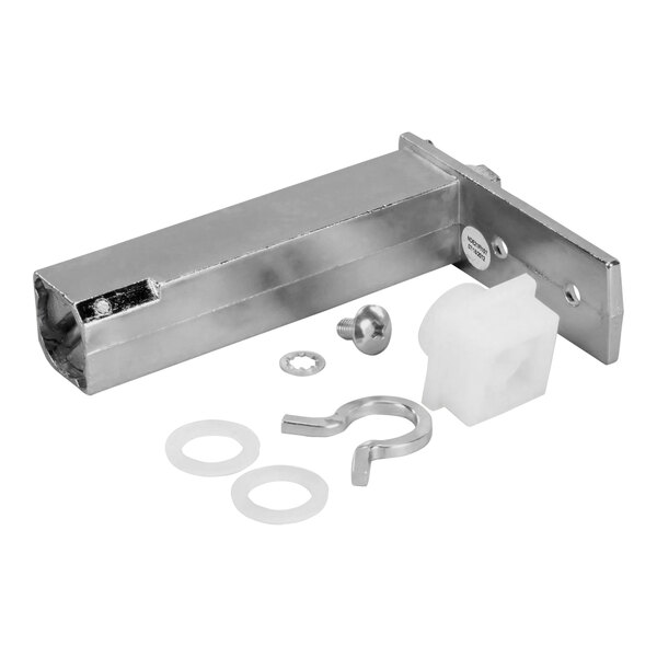 A Traulsen stainless steel cartridge hinge with screws.