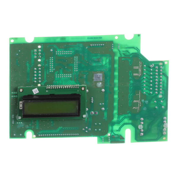A green circuit board with a black rectangular frame.