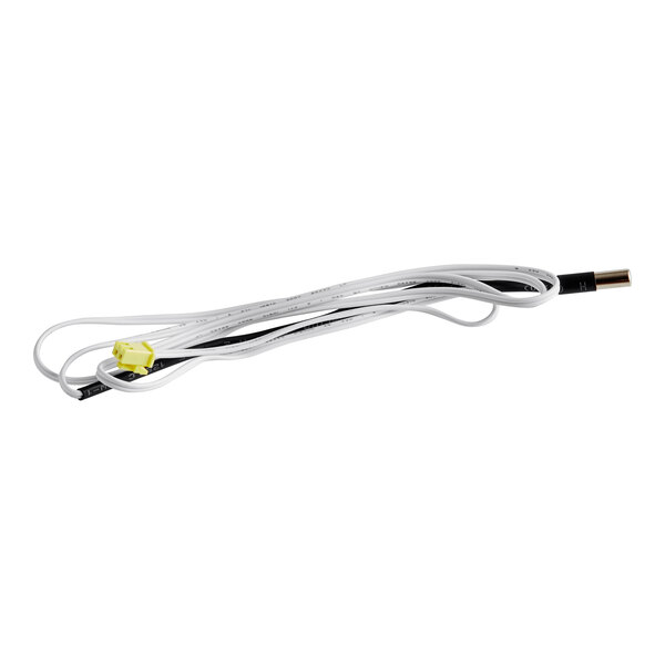 A white cable with yellow wires on a ServIt temperature sensor.