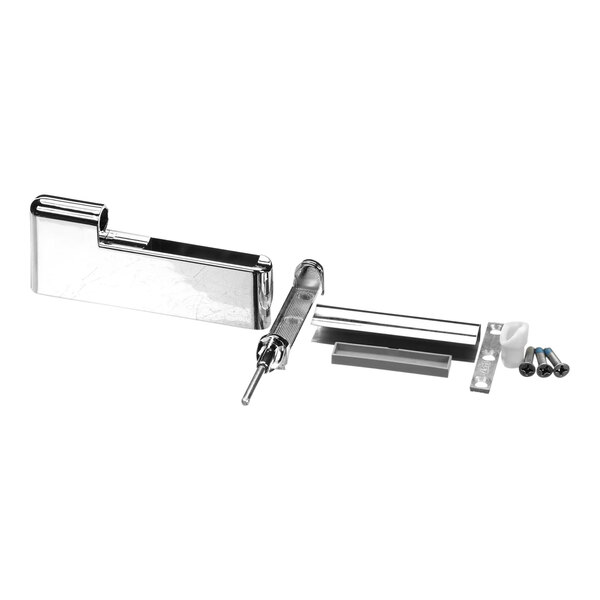 A metal hinge kit with screws for a True Refrigeration door.