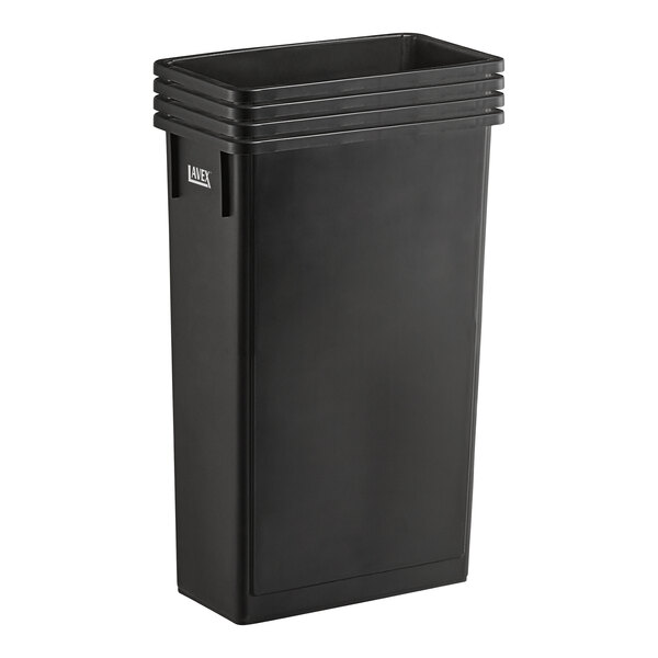 23 Gal Black Slim Rectangular Trash Can 23 Gal Black Slim Rectangular Trash Can