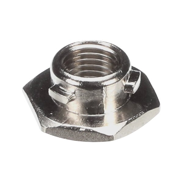 A close-up of a metal Bunn infusion sprayhead adapter nut.