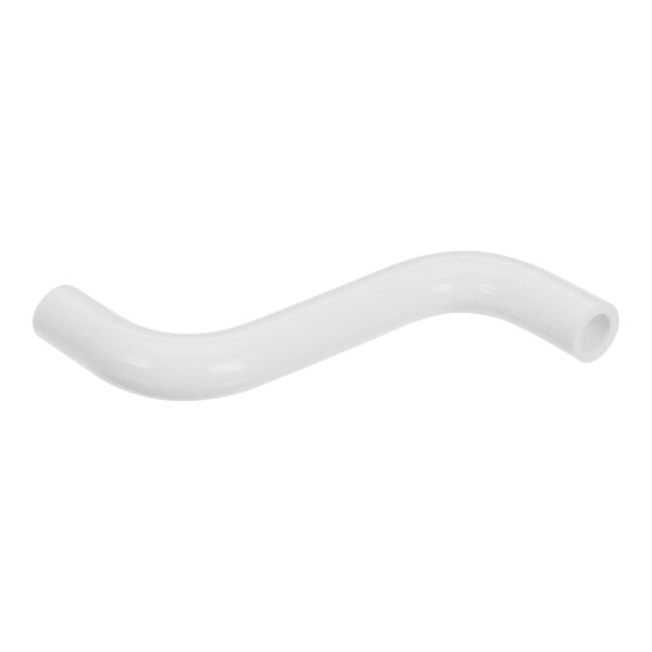 A white plastic pipe with a black end.