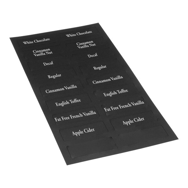 A black rectangular Bunn label with white text and various names and numbers.