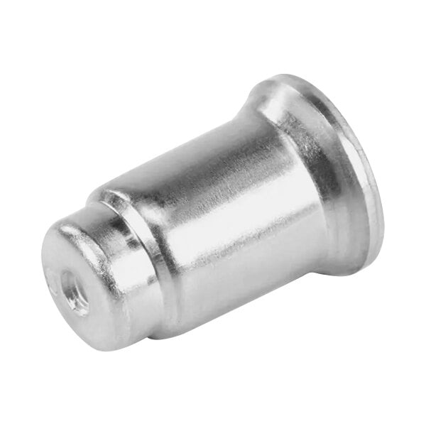 A silver cylinder with a screw on a white background.