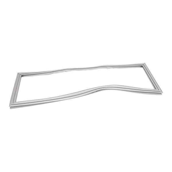 A Traulsen compact drawer gasket with a silver metal frame and curved edges.