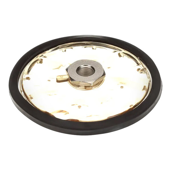 A Bunn sprayhead kit with a round metal piece and a nut.