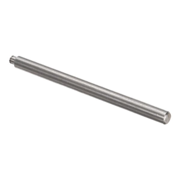 A long metal rod on a white background.