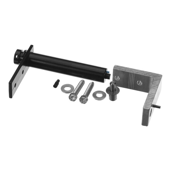 A black metal True Refrigeration top left hinge kit with screws and bolts.
