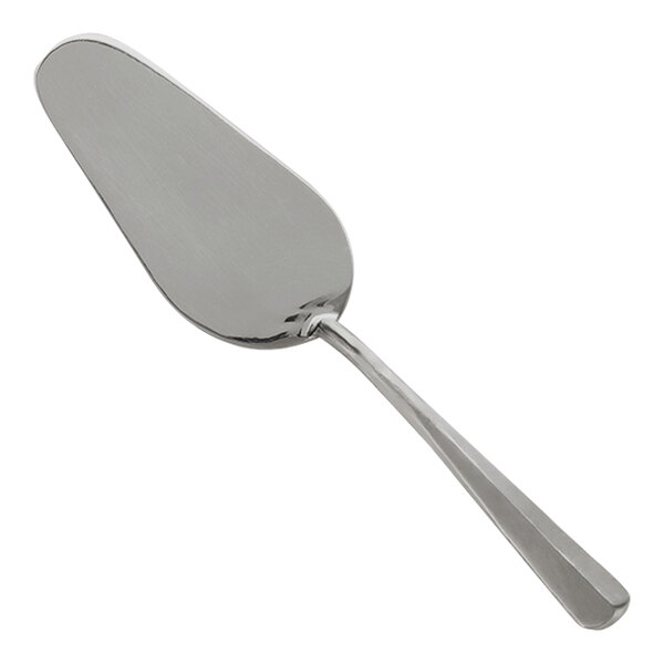 An American Metalcraft stainless steel cake server with a long handle.