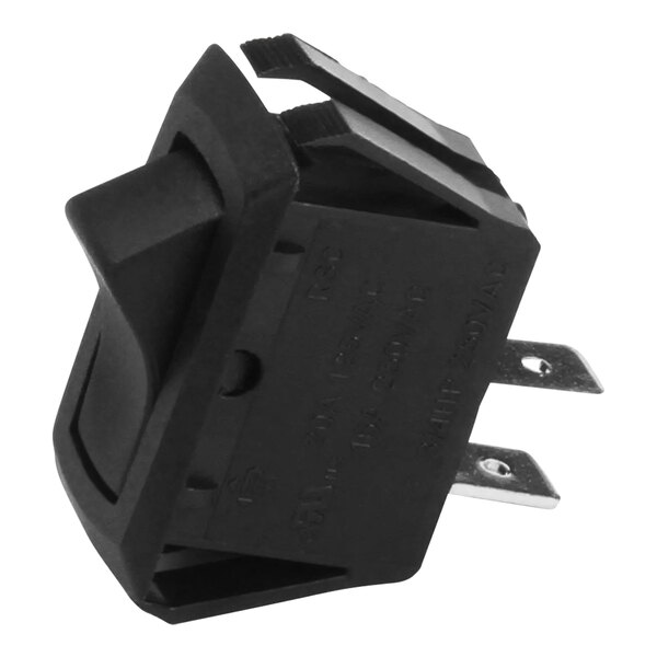 A black switch with a button.