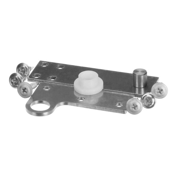 A metal hinge kit with screws for a True Refrigeration door.