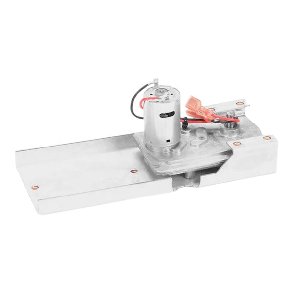 A Bunn gearmotor assembly with wires attached.