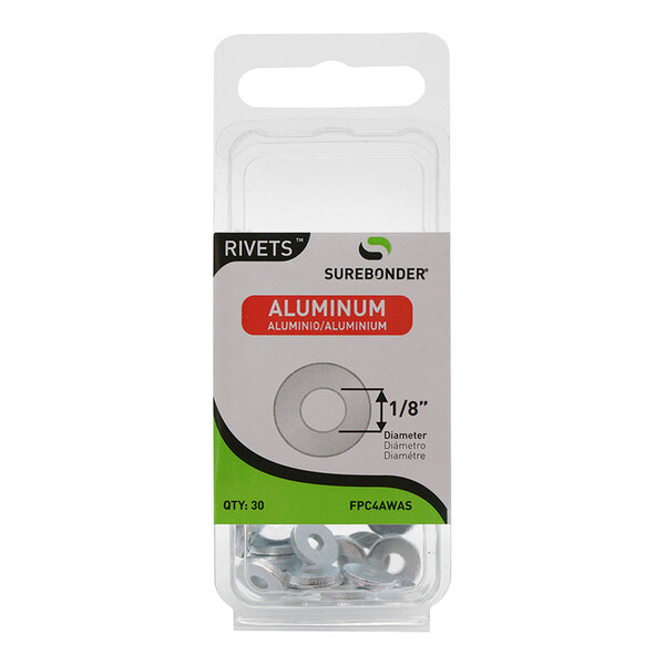 A package of 30 aluminum rivet washers with a white background.