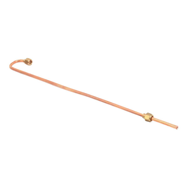 A copper tube with a brass fitting.