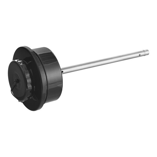 A black and silver Bunn Titan TF server lid assembly with a black wheel.