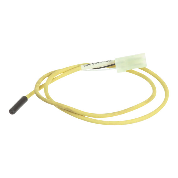A yellow wire with a white connector.