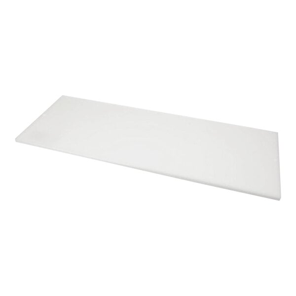 A white rectangular Traulsen plastic cutting board.