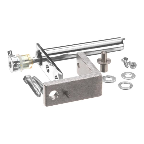 A metal bracket with screws for a True Refrigeration GDM-19T.