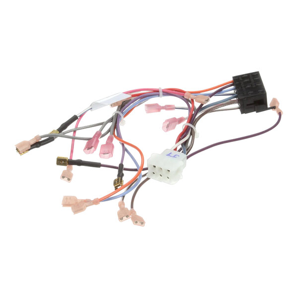 A close-up of a Cleveland wire harness with several colorful wires.