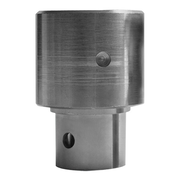 A metal cylinder with a hole in the middle.