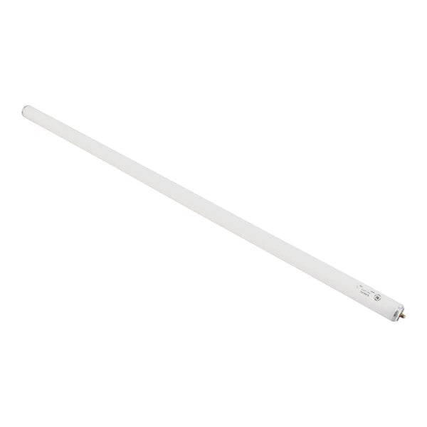 A Traulsen F48T12Ww white fluorescent tube with black caps on the ends.