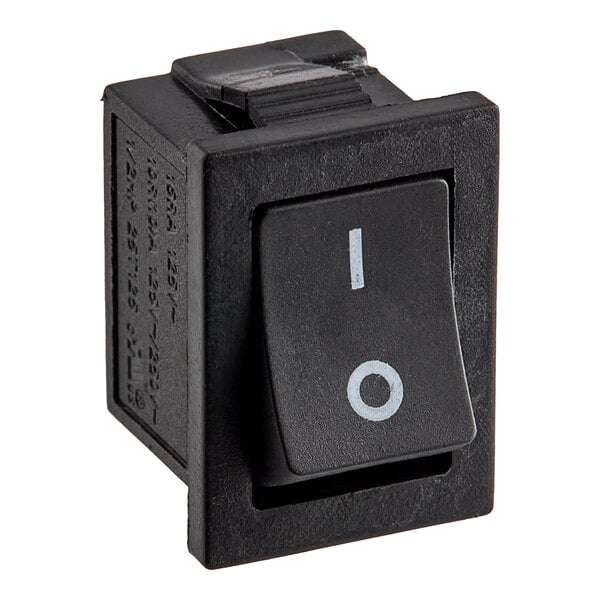 A black rectangular switch with white text that says "On / Off"