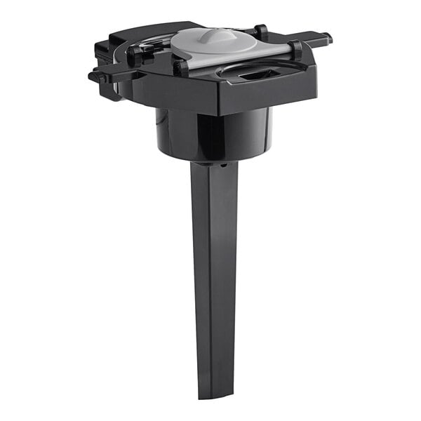 A black and grey Fetco Top Cover/Funnel Assembly with a white circle.