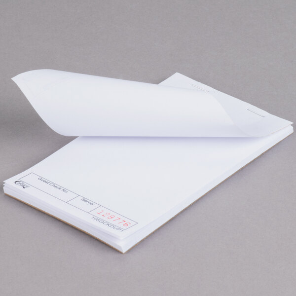 Choice 1 Part White Blank Guest Check with Carbon Sheet - 10/Pack