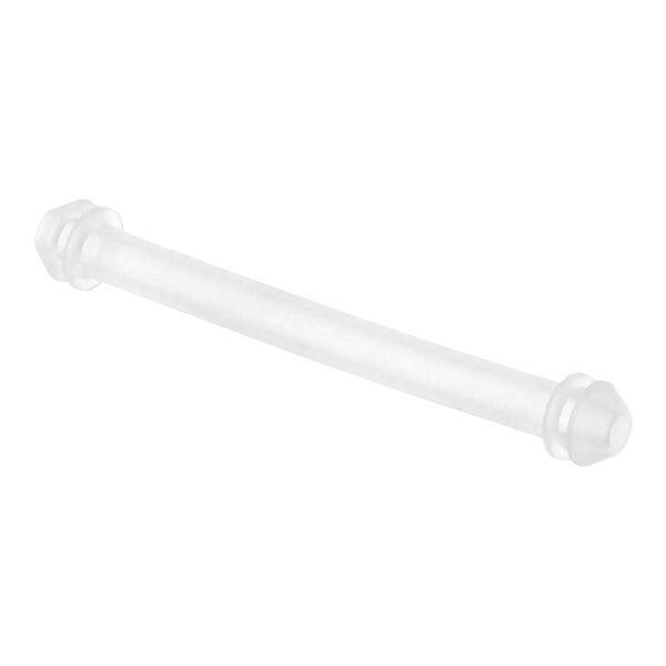 A clear plastic tube with a pointy tip.