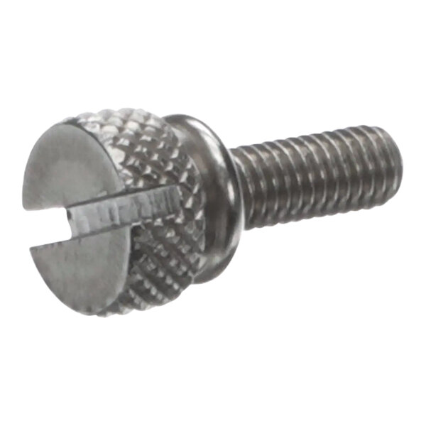 A close-up of a Traulsen stainless steel thumb screw.