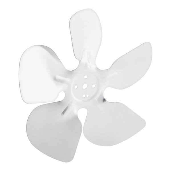 A white circular ServIt condenser fan blade with four blades.