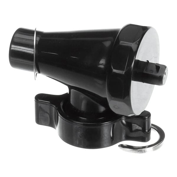 A black plastic Bunn faucet repair kit with a black handle and metal clip.