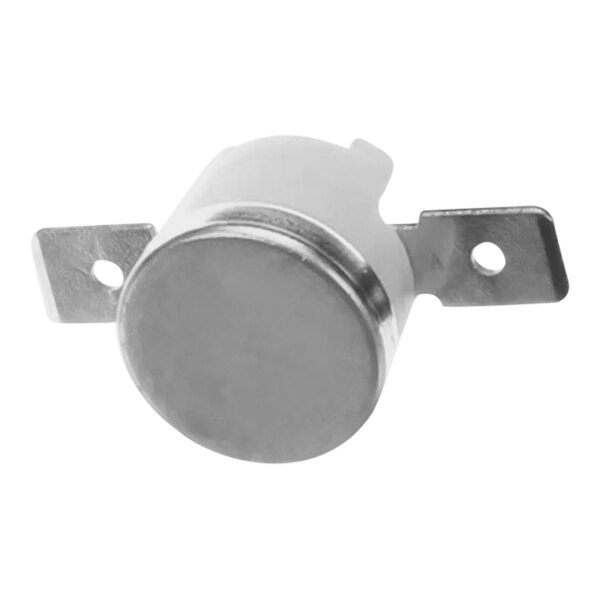 A white metal Bunn thermostat limit.