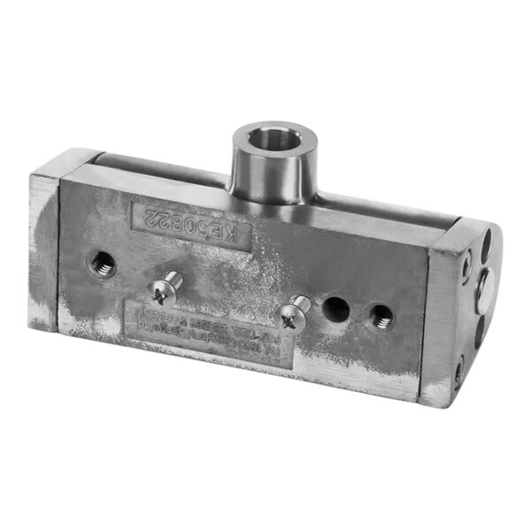 A Cleveland spring hinge assembly with two holes.