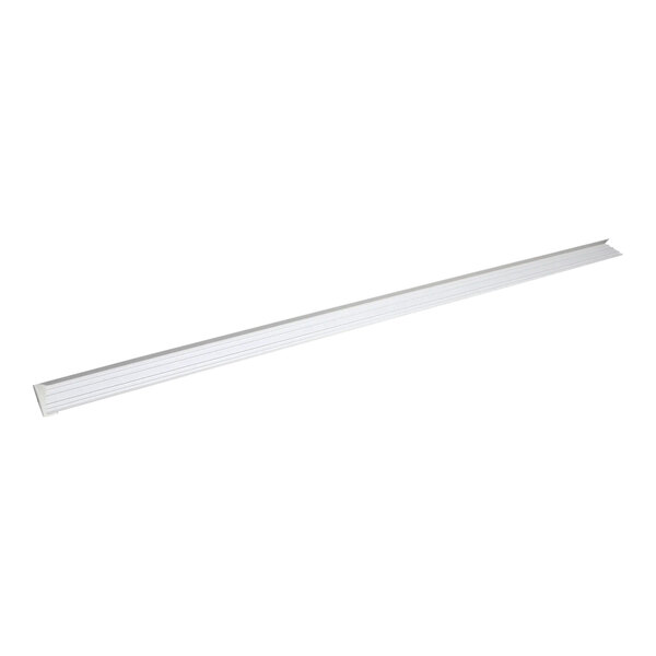 A long white rectangular bottom track for Traulsen sliding doors.