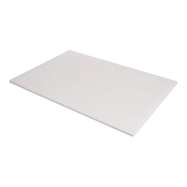 A white rectangular Traulsen cutting board.